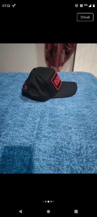 Cappello Dsquared2 Nero Rosso Unisex