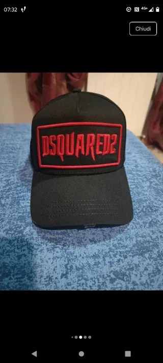 Cappello Dsquared2 Nero Rosso Unisex