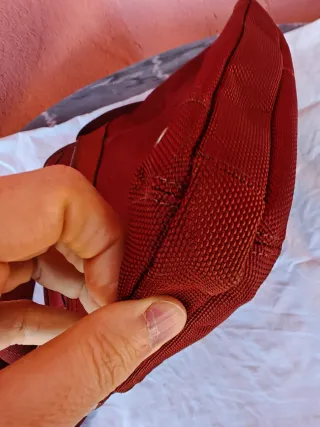 Tracolla Piquadro rossa in tessuto e pelle