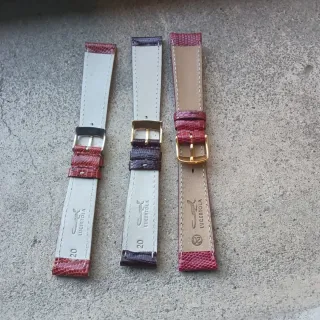 Cinturini vera lucertola viola e rossi