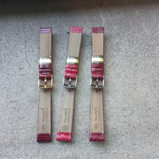 Cinturini vera lucertola rosa e rossi