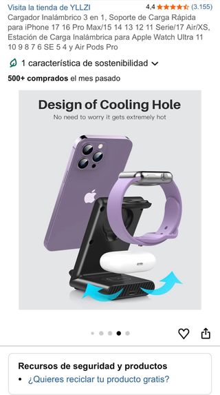 Cargador Inalámbrico 3 en 1 WATOE