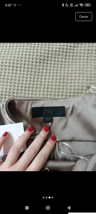 Top satén marrón talla única