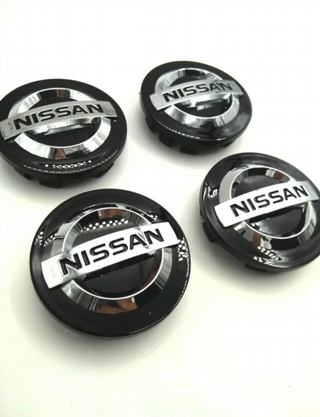 4 CENTROS DE RUEDA NISSAN 54mm NEGRO