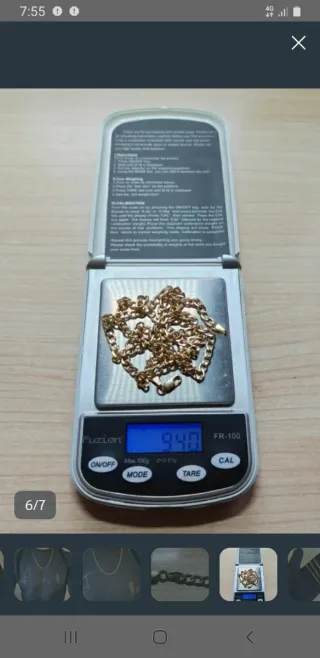 Collar de  oro  de 18KT primera ley