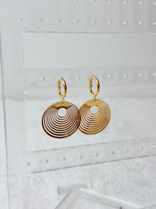 Pendientes acero inoxidable geométricos circulares