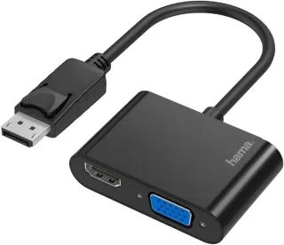 Hama Adaptador DisplayPort a VGA y HDMI, 4K Ultra