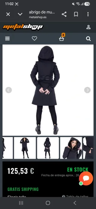 Abrigo Punk Negro Metalshop sin estrenar.