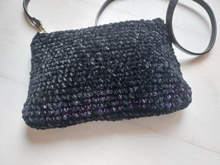 Bolso fiesta crochet velvet negro