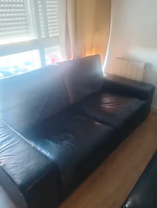 Sofá Chaise Longue IKEA Piel Negro