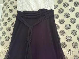 Vestido fiesta El Corte Inglés blanco y negro