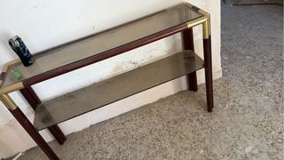Mesa consola madera y cristal
