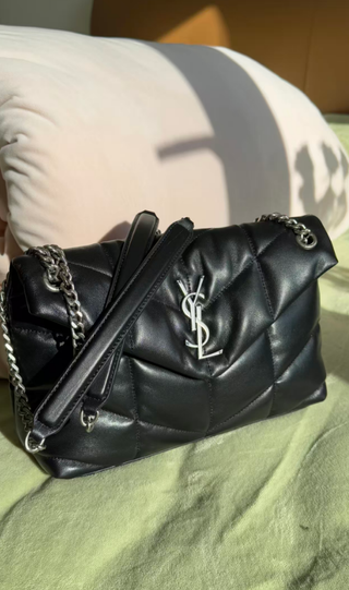 YSL Puffer Bag Small negro en piel de cordero
