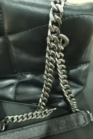 YSL Puffer Bag Small negro en piel de cordero