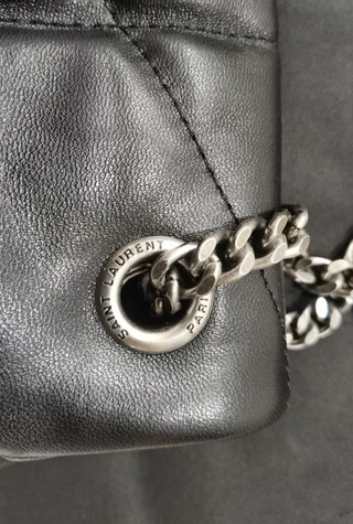 YSL Puffer Bag Small negro en piel de cordero