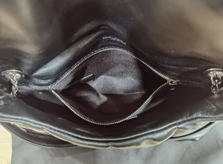 YSL Puffer Bag Small negro en piel de cordero