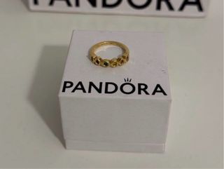 Anillo Pandora Infinito Gemas Multicolor Oro