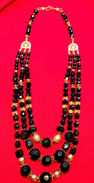 Collar de cuentas  de piedra natural ,agata,onix ,