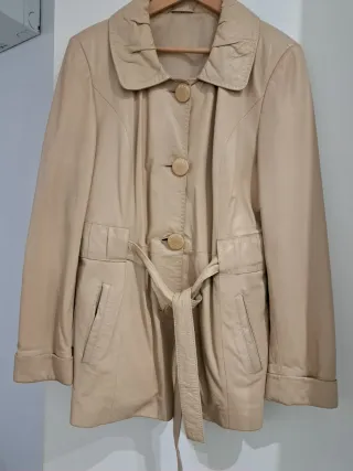 Parka 3/4 de piel auténtica Kırcılar color crema