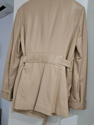 Parka 3/4 de piel auténtica Kırcılar color crema