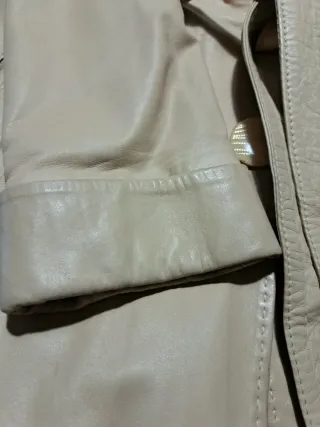 Parka 3/4 de piel auténtica Kırcılar color crema