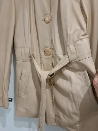 Parka 3/4 de piel auténtica Kırcılar color crema