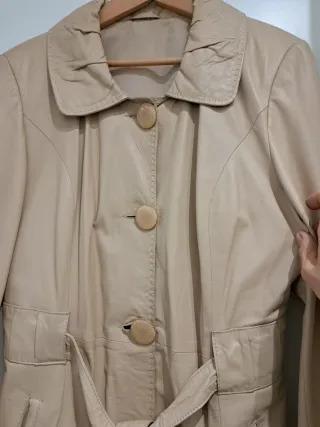 Parka 3/4 de piel auténtica Kırcılar color crema