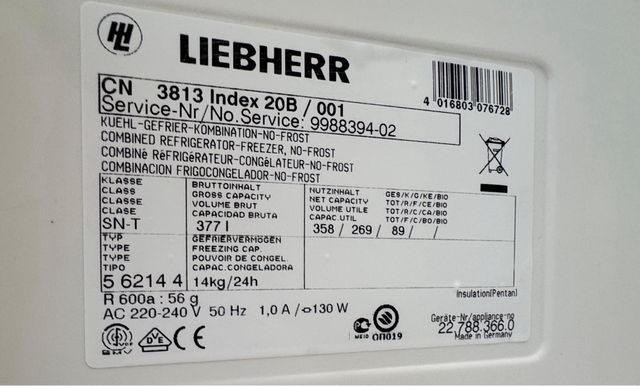 FRIGORÍFICO COMBI LIEBHERR BLANCO
