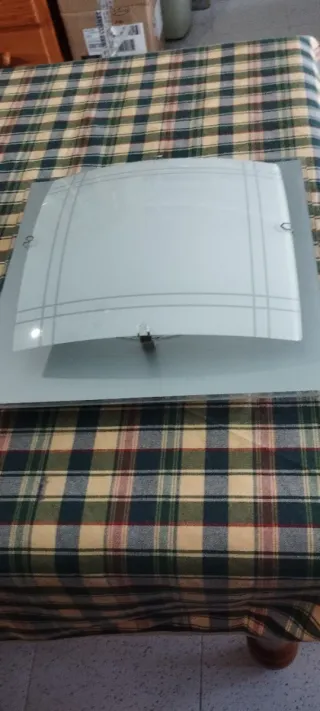 Lámpara plafón techo cristal y metal