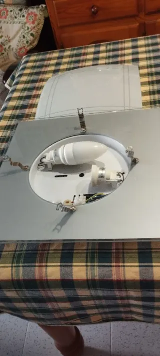 Lámpara plafón techo cristal y metal