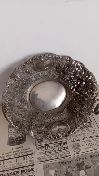 Svuota tasche vintage in metallo argentato