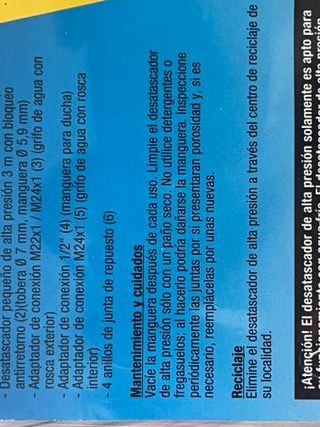 Kit Desatascador Alta Presión 9 Piezas TOP CRAFT