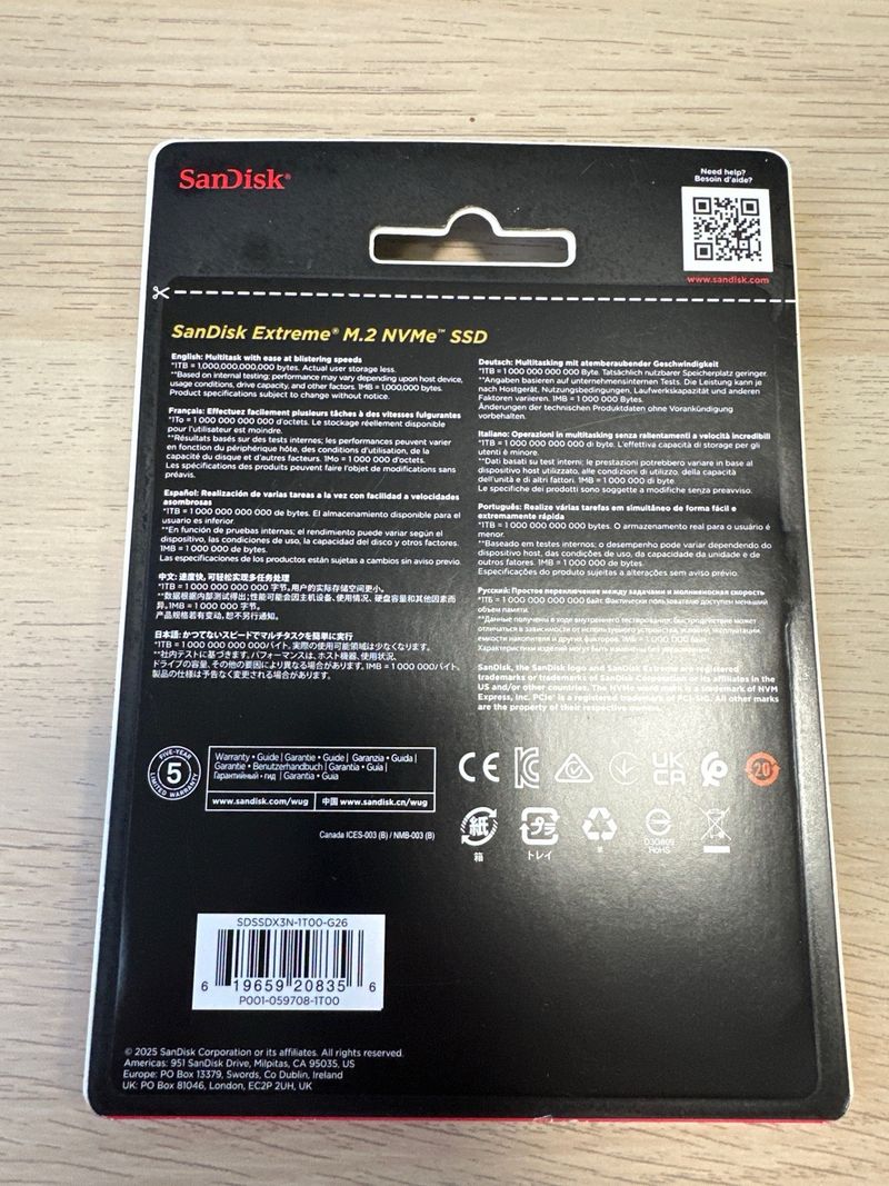 SanDisk Extreme M.2 NVMe SSD 1TB afbeelding 2