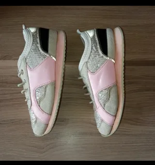 Scarpe ginnastica 28 rosa grigie argento