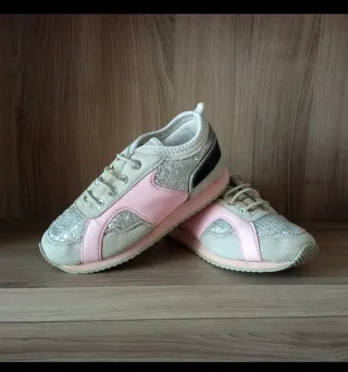 Scarpe ginnastica 28 rosa grigie argento