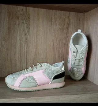 Scarpe ginnastica 28 rosa grigie argento