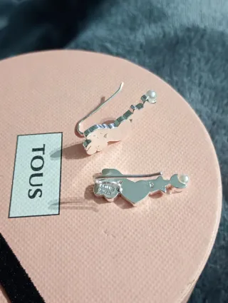 Pendientes trepadores perla plata