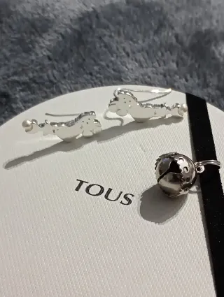 Pendientes trepadores perla plata