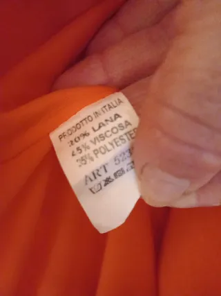 Abrigo naranja lana y viscosa
