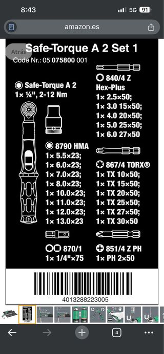 Llave Dinamométrica Wera Safe-Torque A 2 Set 1