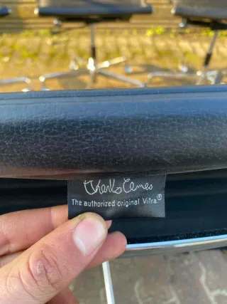 Vitra EA117 Sedia Ufficio Pelle Nera