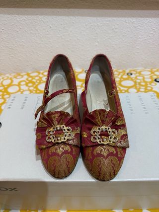 Traje de Fallera Rojo y Dorado adolescente