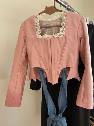 Corpiño niña rosa con encaje