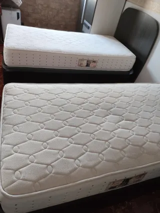 Dos Cama canapé de 90 metálica con somier de mad