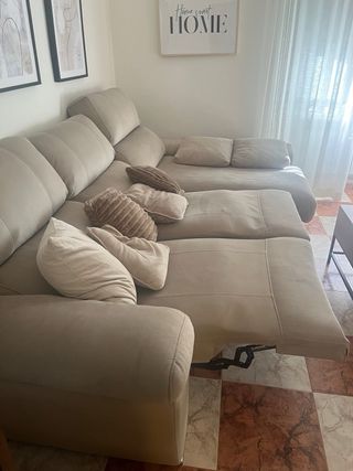 Sofá chaise longue 3 plazas color topo