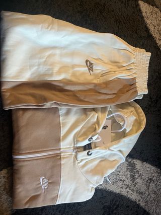 Chaqueta con capucha mujer beige y marrón