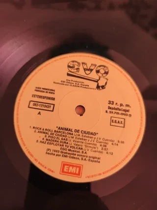 Vinilo Evo - Animal de Ciudad 1 edicion 1983
