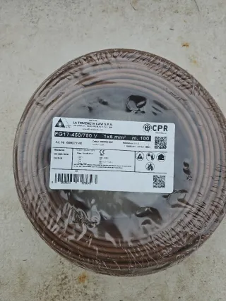 Cavo elettrico FG17 1x6 mm² 450/750V marrone