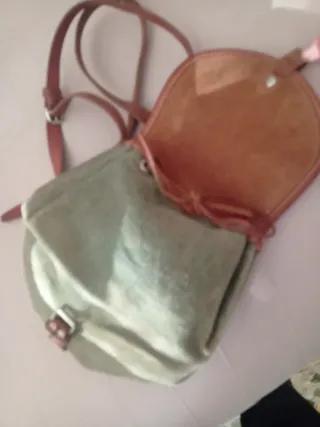 Bolso de lona y cuero