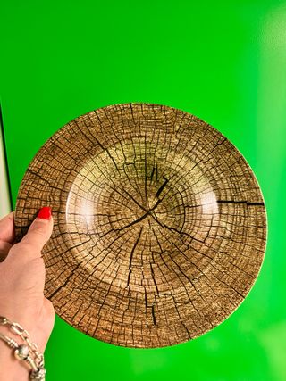 Platos de cerámica con diseño de madera